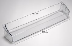 Балкон двери (большой, прозрачный) холодильника Атлант 100х487мм